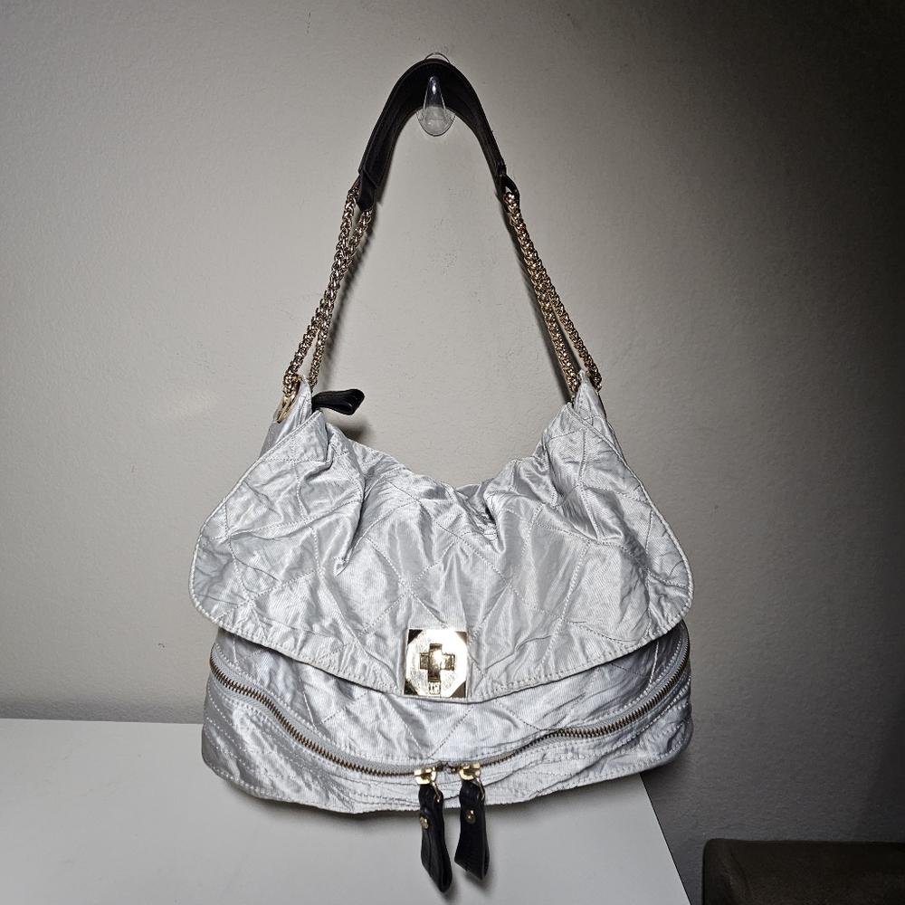 RARE VINTAGE JPK PARIS Quilted handbag- silver